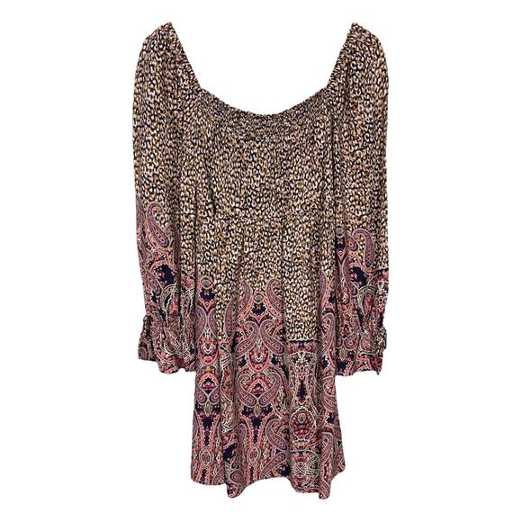 Anthropologie Maeve Milou Dress Small Paisley Boho Babydoll Long Sleeve Mini - Picture 2 of 6